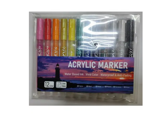 Н-р маркерів акрилових 12 кольорів (МКВ-043024-2) - фото