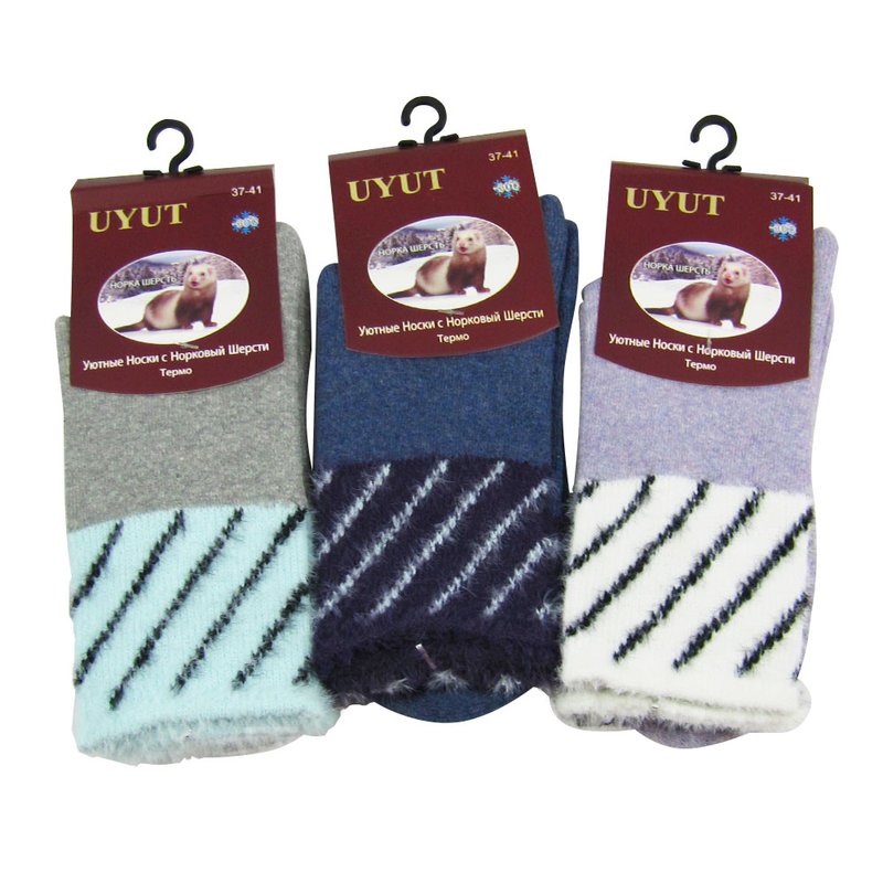 Шкарпетки жіночі Uyut норка/вовна - фото