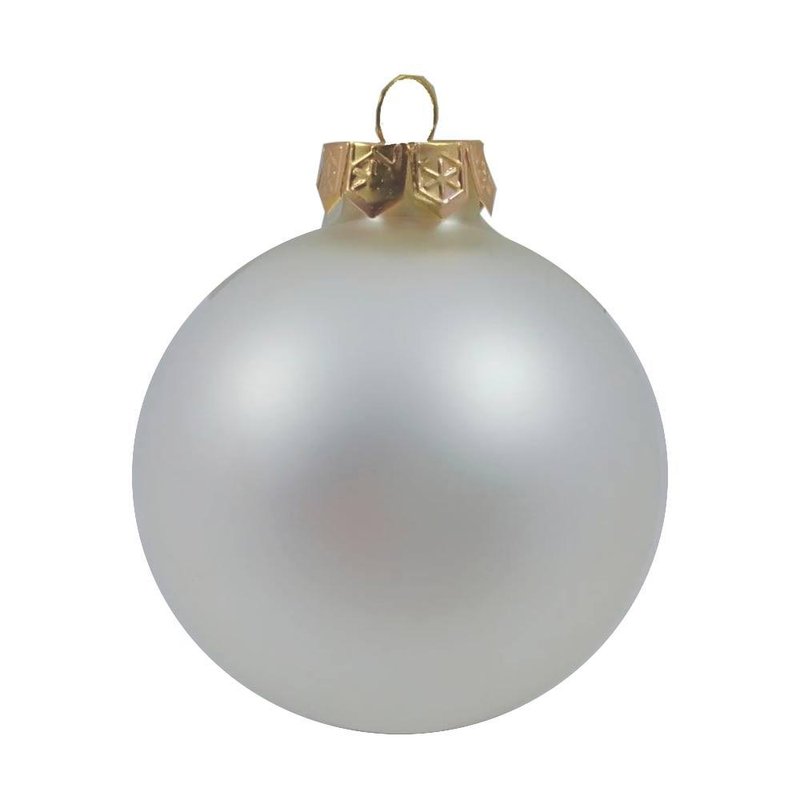 Прикраса новорічна куля срібляста матова 8см - фото