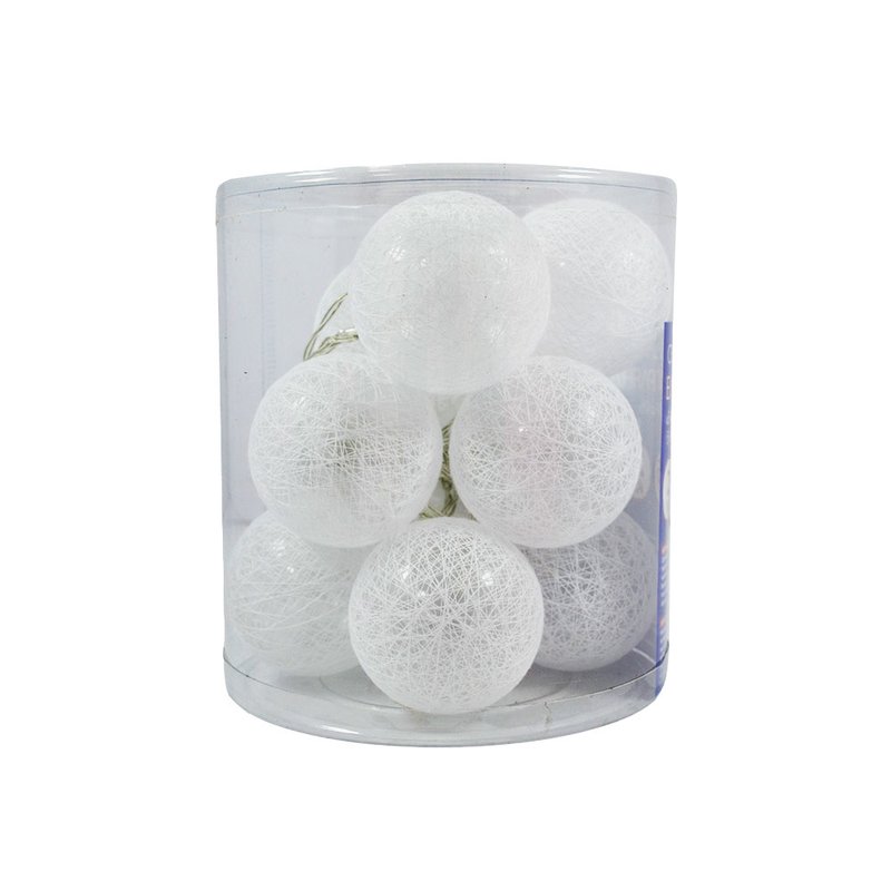 Гірлянда світлодіодна Бавовняні кульки білі 2м 10 led (BPNY-01064) - фото