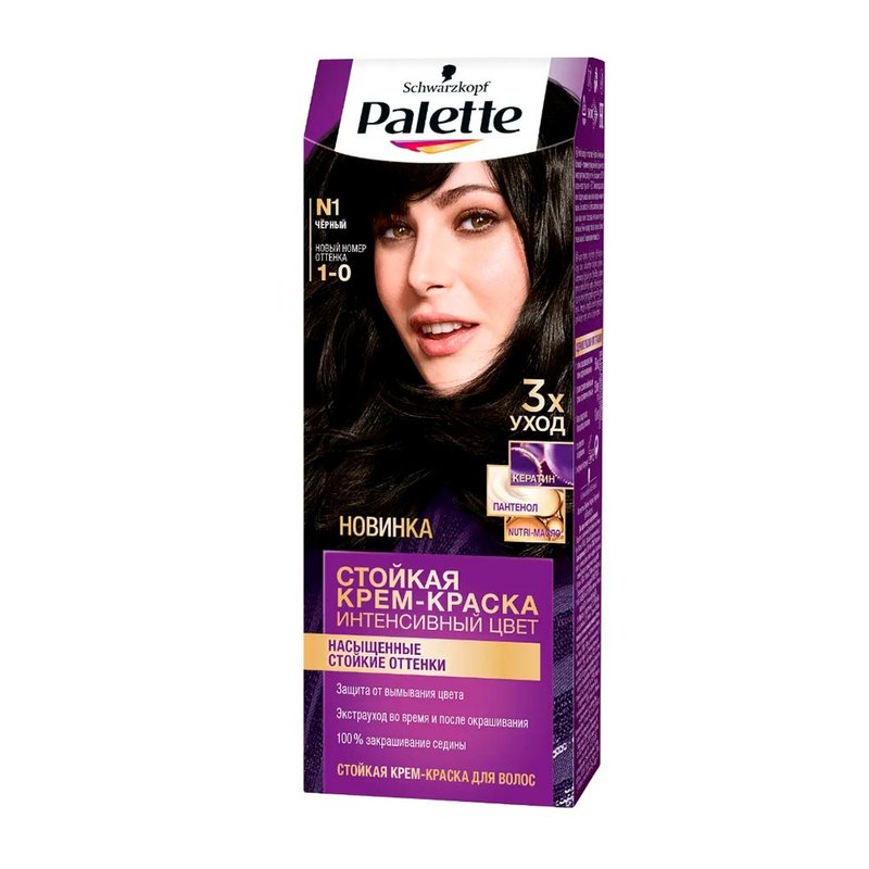 Крем-фарба для волосся Palette N1 чорний - фото