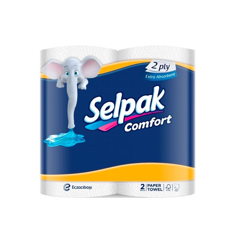 Рушники паперові двошарові 2шт/уп Selpak Comfort - фото