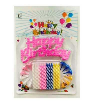 Свічки для торта 24шт/уп Happy Birthday - фото