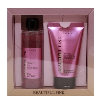 Набір косметичний гель для душу 200мл+крем для тіла 125мл Beautiful Pink Liora - фото