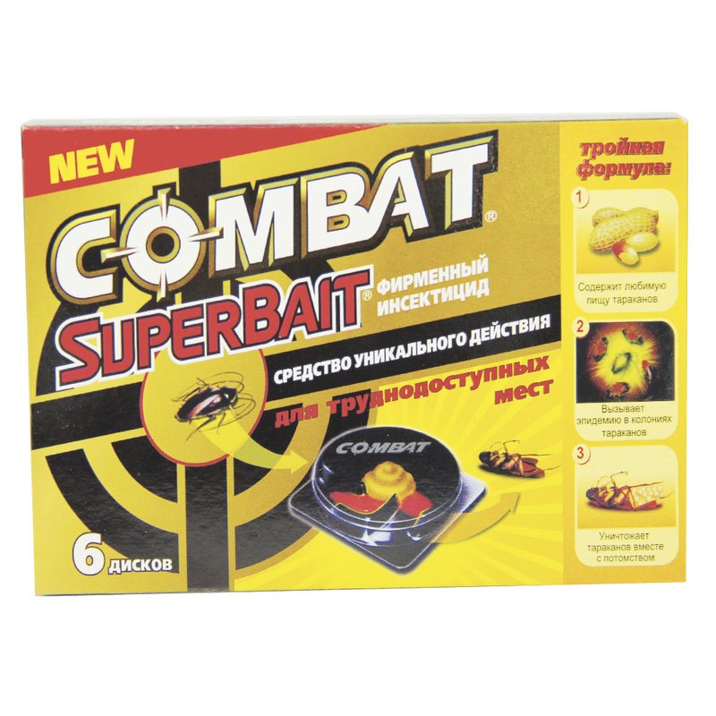 Засіб проти тарганів 6 дисків Combat SuperBait - фото
