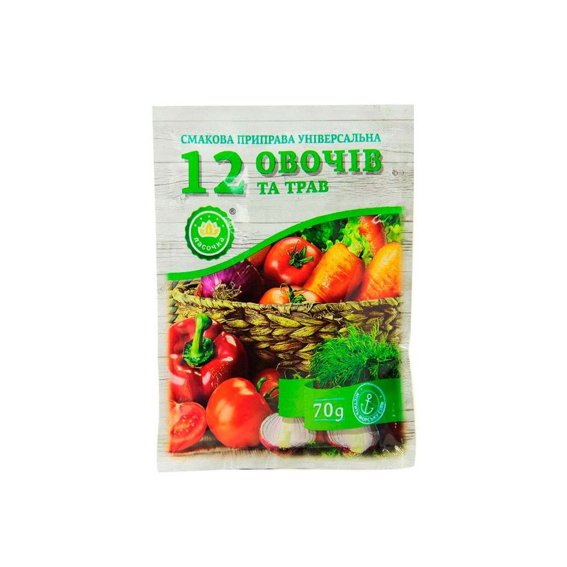 Приправа універс.12 овочів та трав 70г Ласочка - фото