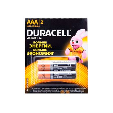 Батарейки мікропальчик 2шт/уп Duracell (LRO3) - фото