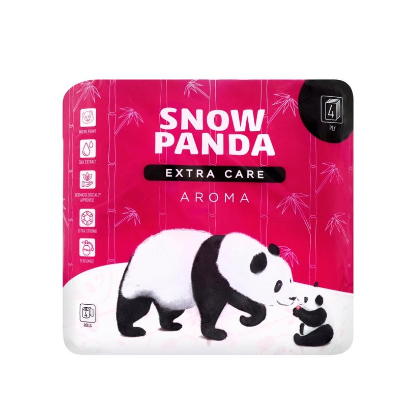 Папір туалетний 4 шари 4шт/уп Snow Panda Aroma - фото