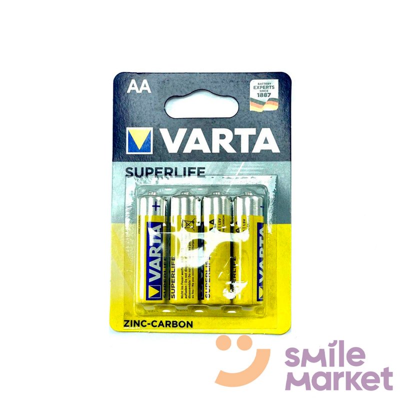Батарейки Varta superlife AA 4шт/уп (R6) - фото