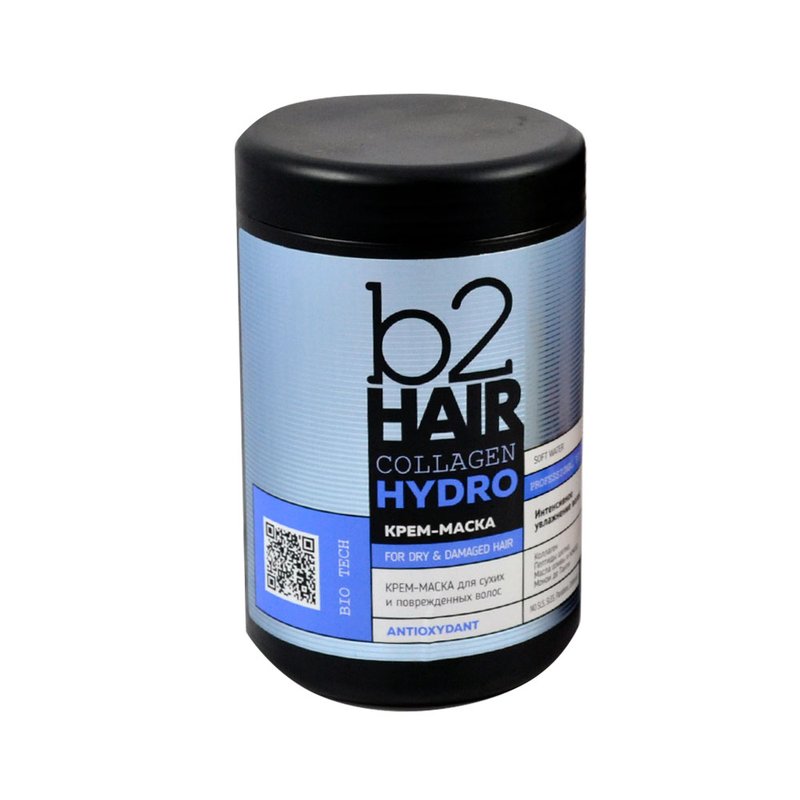 Крем-шампунь для сухого та пошкодж.волосся 1000мл b2 Hair Collagen Hydro Bio Tech - фото