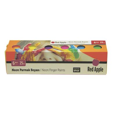 Фарби пальчикові неон 6*25мл Red Apple (RP6N) - фото