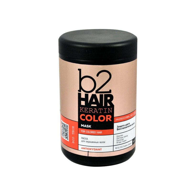 Маска для фарбованого волосся 1000мл b2 Hair Keratin Color Bio Tech - фото