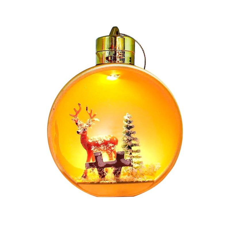 Прикраса новорічна куля золота 3D LED (KP-0084) - фото