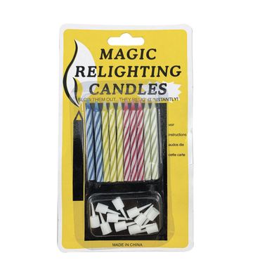 Свічки для торту що не гаснуть 10шт/уп Magic Relighting Candles - фото