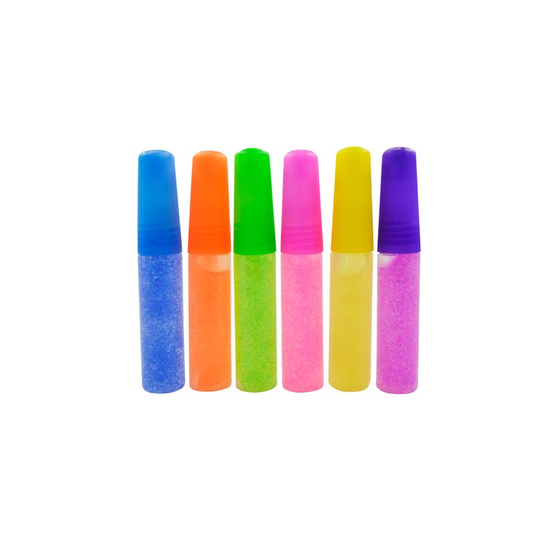 Клей кольоровий неоновий із блискітками 6шт (ST02362)St - фото