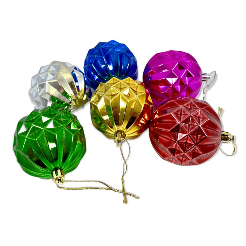 Прикраса новорічна кульки 6шт (DSCN0578-7) - фото