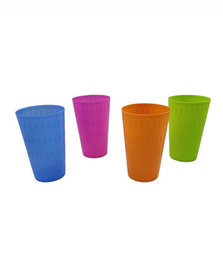 Н-р стаканів кольорових  пластик 4шт/уп - фото