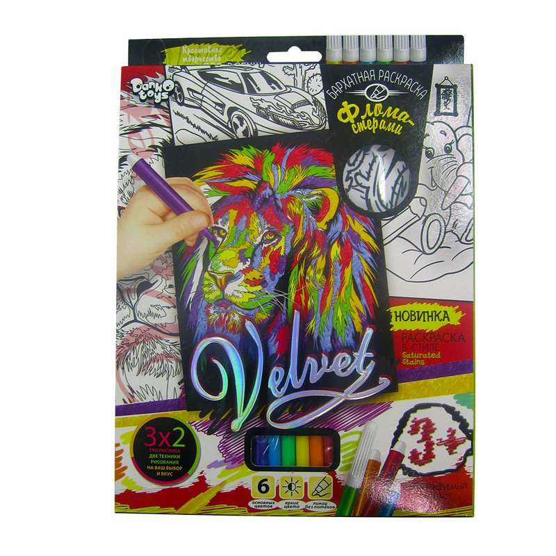 Набор для творчества раскраска бархатная Velvet Danko toys - фото