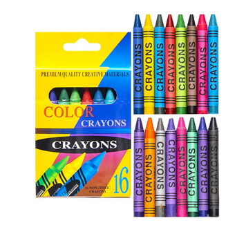 Олівці воскові 16 кольорів Crayons - фото