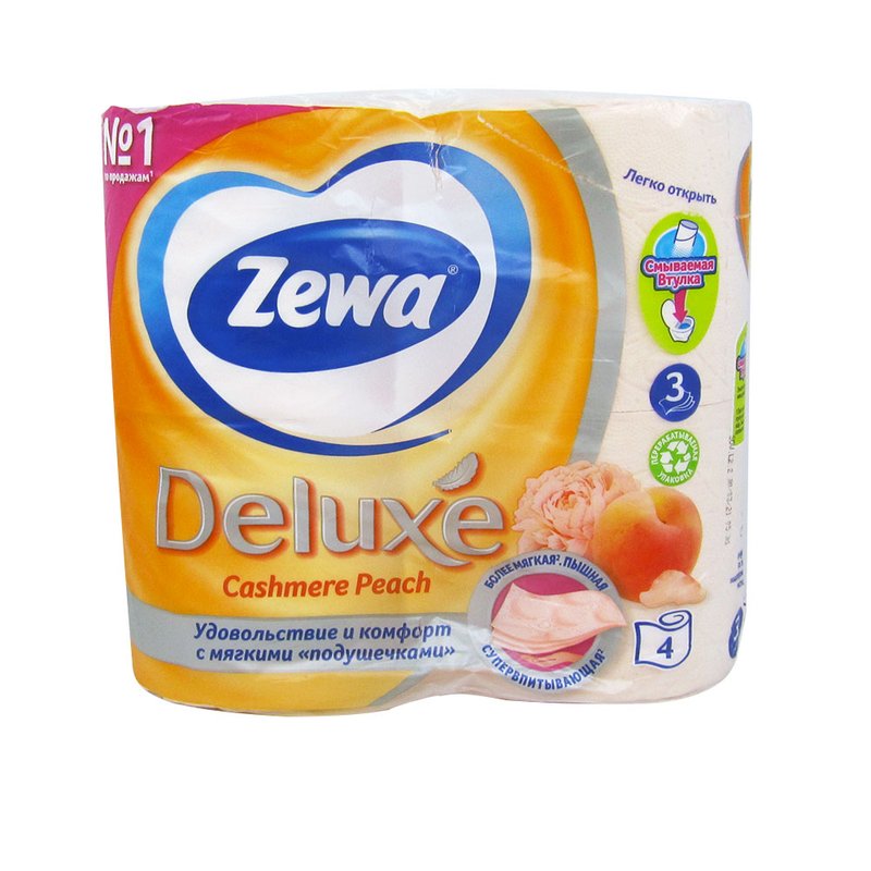 Папір туалетний 3-х шаровий 4шт/уп ароматизований Zewa Deluxe - фото