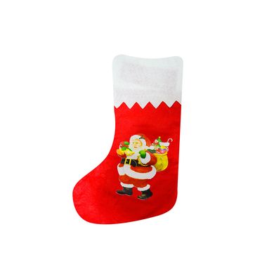 Шкарпетка новорічна для подарунків Дід Мороз 41*26см - фото