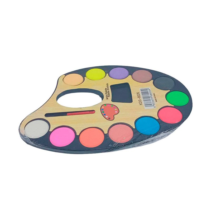 Фарби акварельні на палітрі 12 кольорів - фото