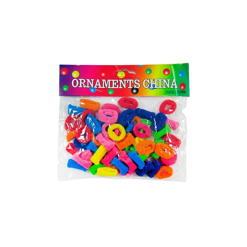 Резинки дитячі кольорові 60шт/уп Ornaments china - фото