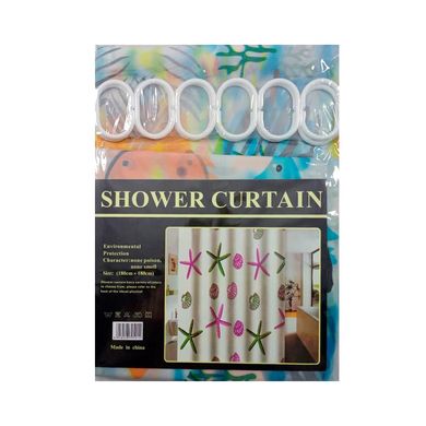 Штора для ванної кімнати силікон.180*180см Shower Curtain - фото