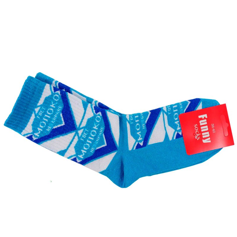 Шкарпетки з малюнком Молоко - фото