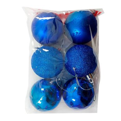 Прикраса ялинк. кульки сині 6шт/уп (DSCN0570-В-5) - фото