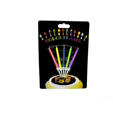 Свічки для торту 5шт/уп ColorFlame (6331) - фото
