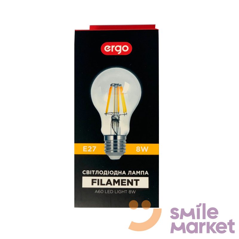 Лампа світлодіодна E27 8W "Filament.ergo"(А60) - фото