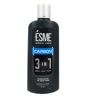 Гель-шампунь для душу чоловічий 3в1 400г Carbon Esme - фото