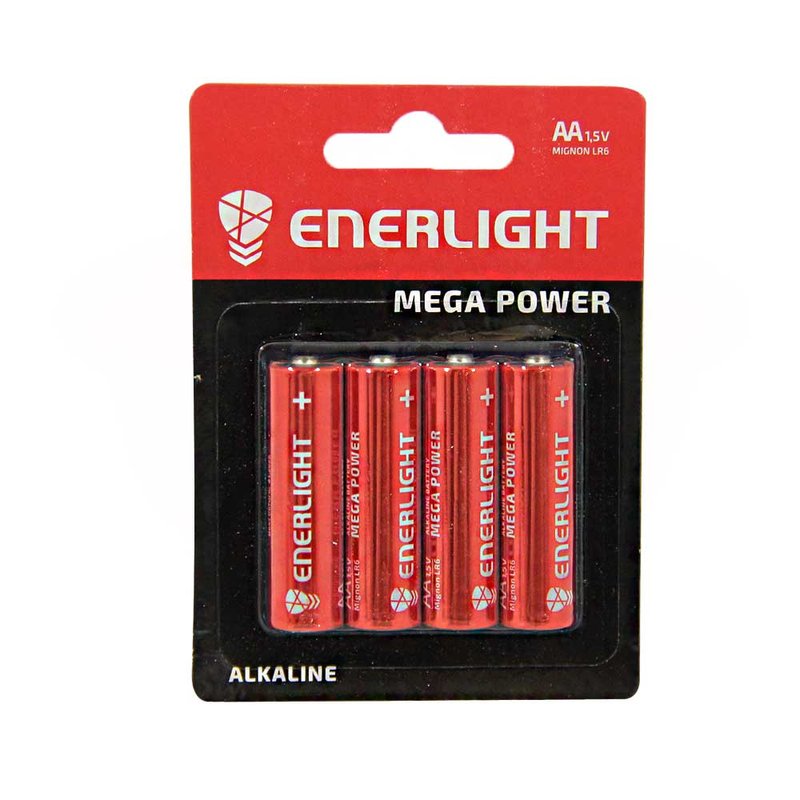 Батарейки пальчик 4шт/уп LR6 Mega Power Enerlight - фото